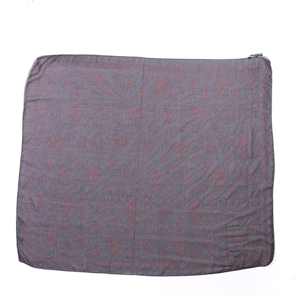 Alexander McQueen Silk Chiffon Skull Scarf Bordeaux Grey 1 of 3