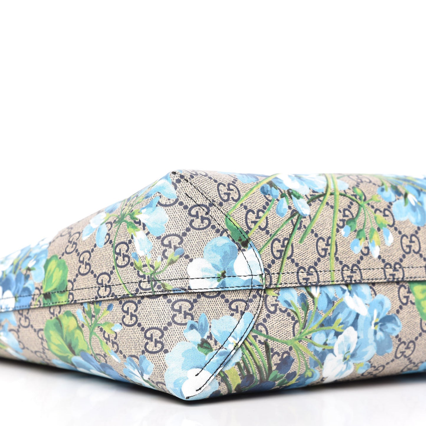 GG Supreme Monogram Blooms Medium Reversible Tote Beige Blue Navy