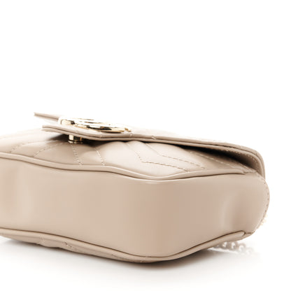 Gucci Calfskin Matelasse Super Mini GG Marmont Shoulder Bag Taupe 10 of 10