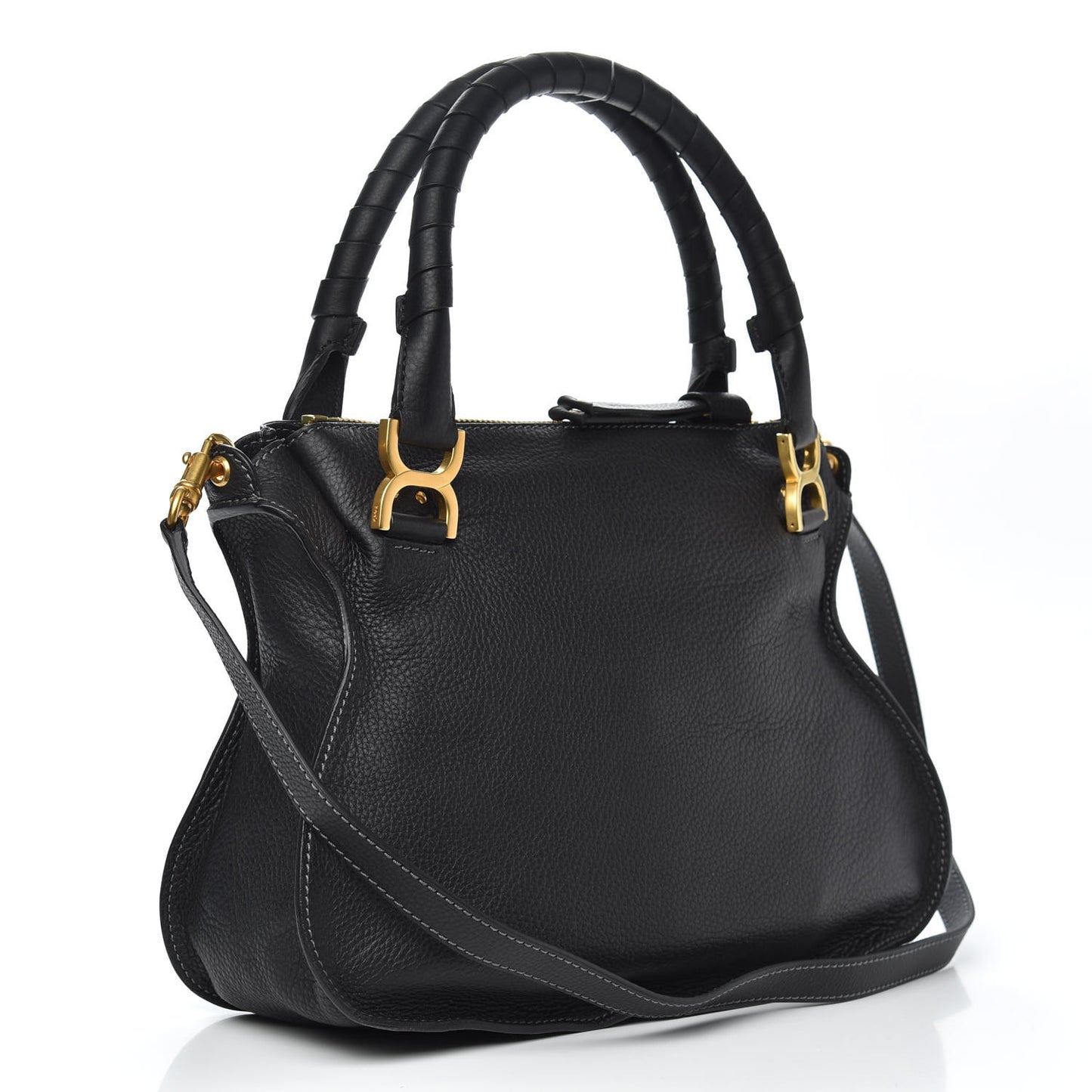 Calfskin Medium Marcie Satchel Black