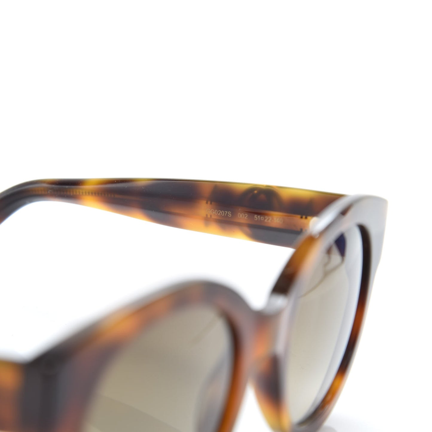 Acetate Round Frame GG Star Sunglasses GG0207S Tortoiseshell