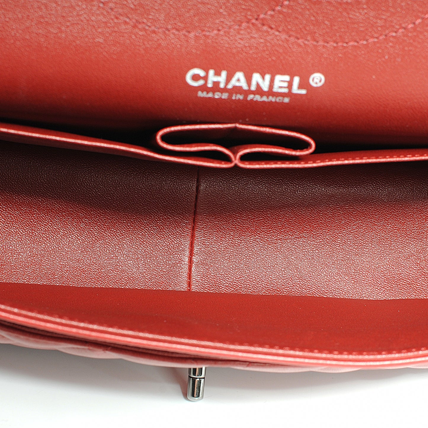 Lambskin Jumbo Double Flap Red