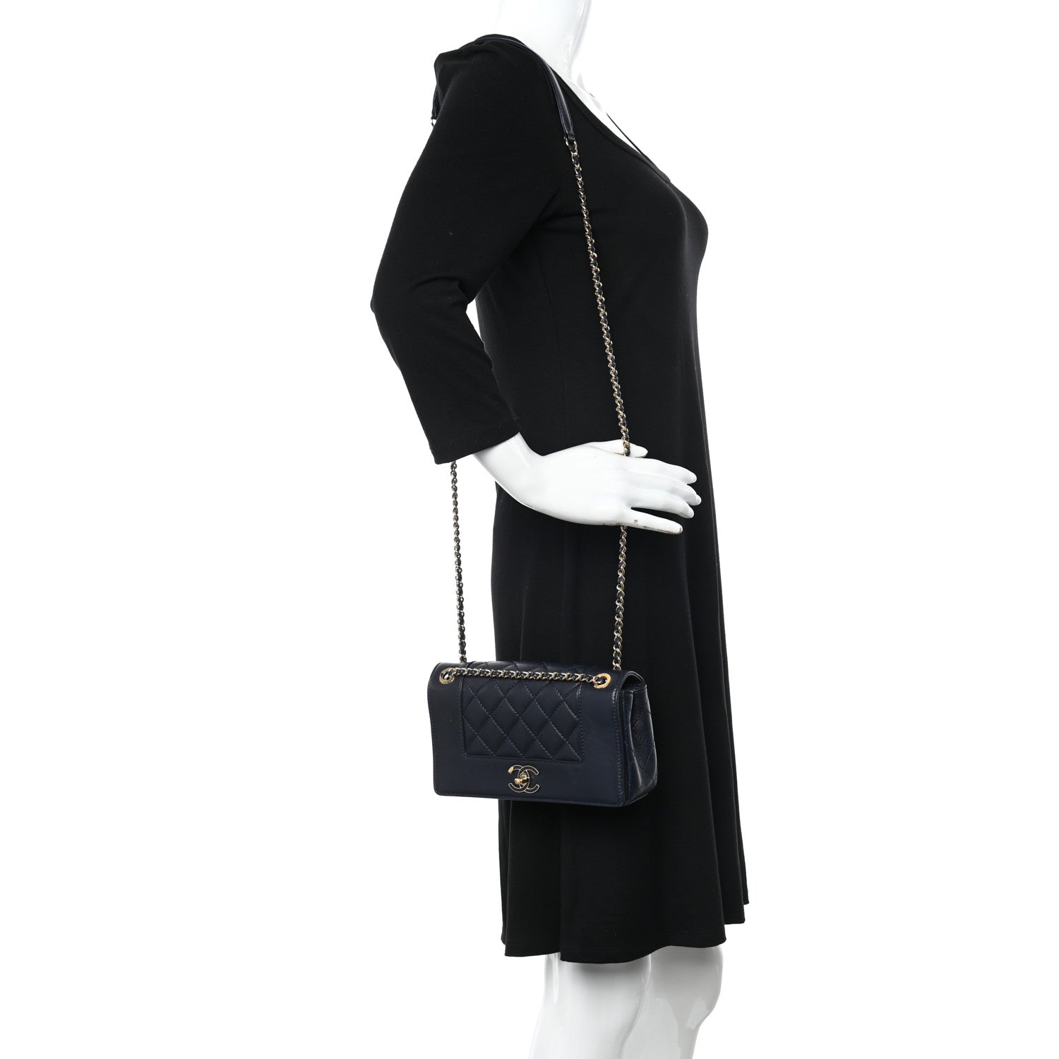 Chanel Sheepskin Quilted Small Vintage Mademoiselle Flap Dark Navy 2 of 13