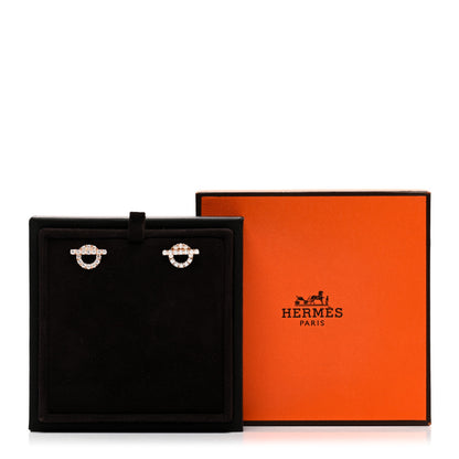 Hermes 18K Rose Gold Diamond Finesse Earrings 5 of 5