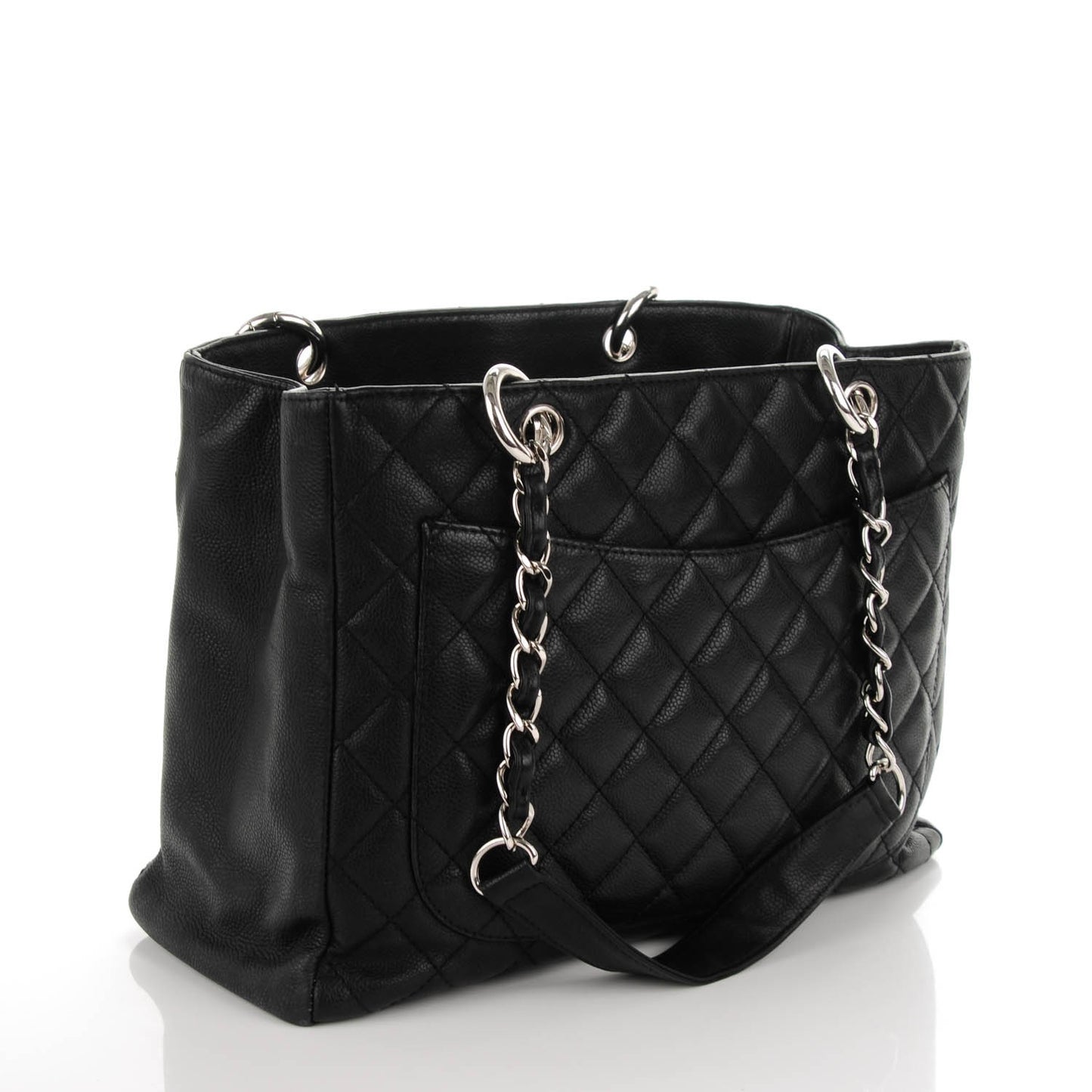 Caviar Quilted Grand Shopping Tote GST Black