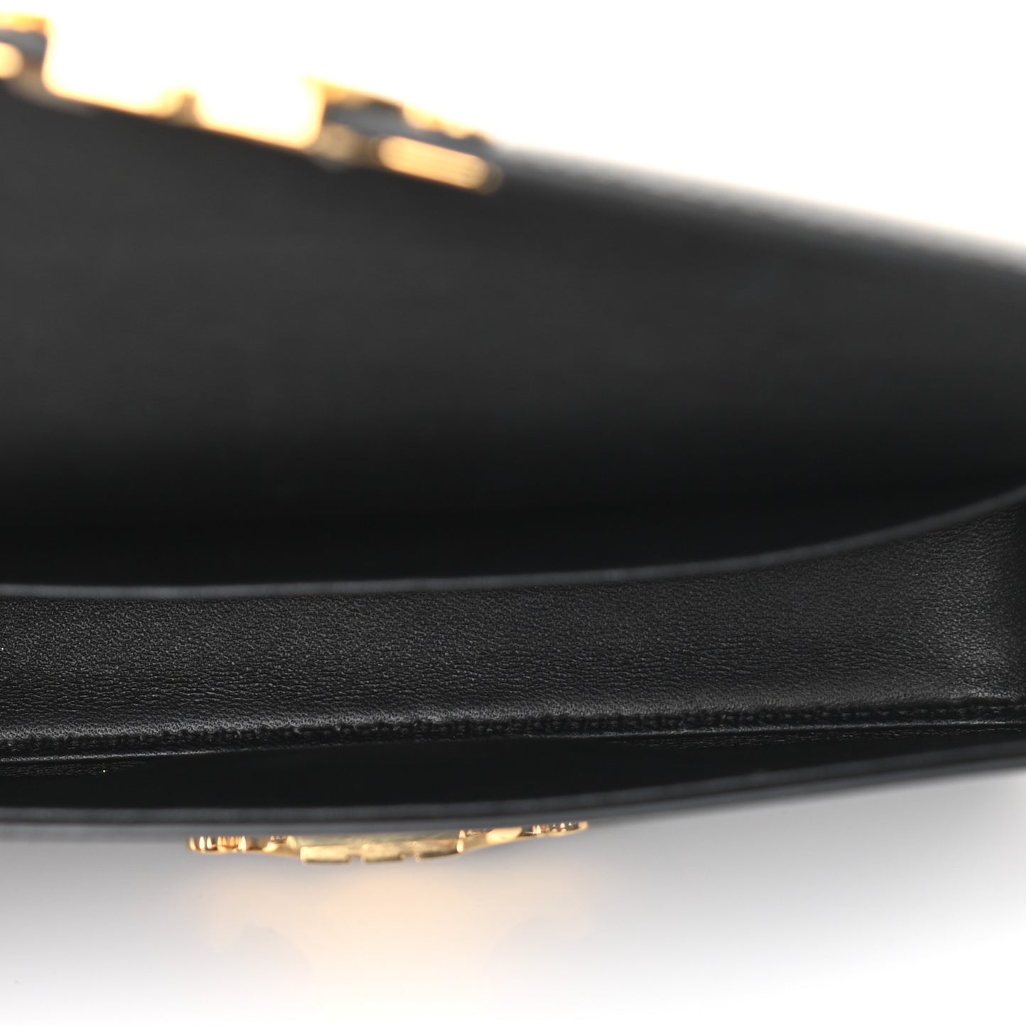 Shiny Calfskin Triomphe Shoulder Bag Black