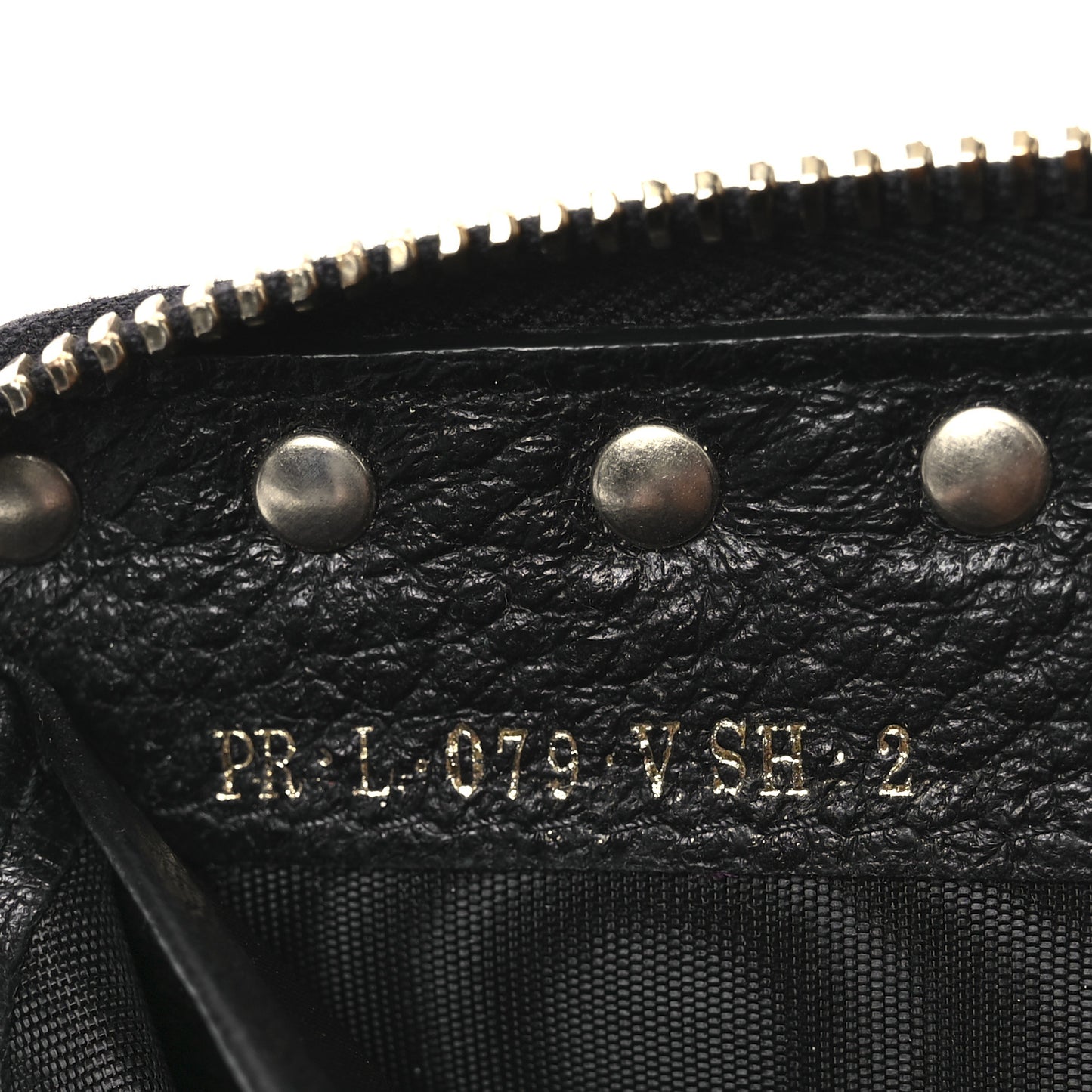 Pebbled Calfskin Rockstud Zip Around Wallet Black