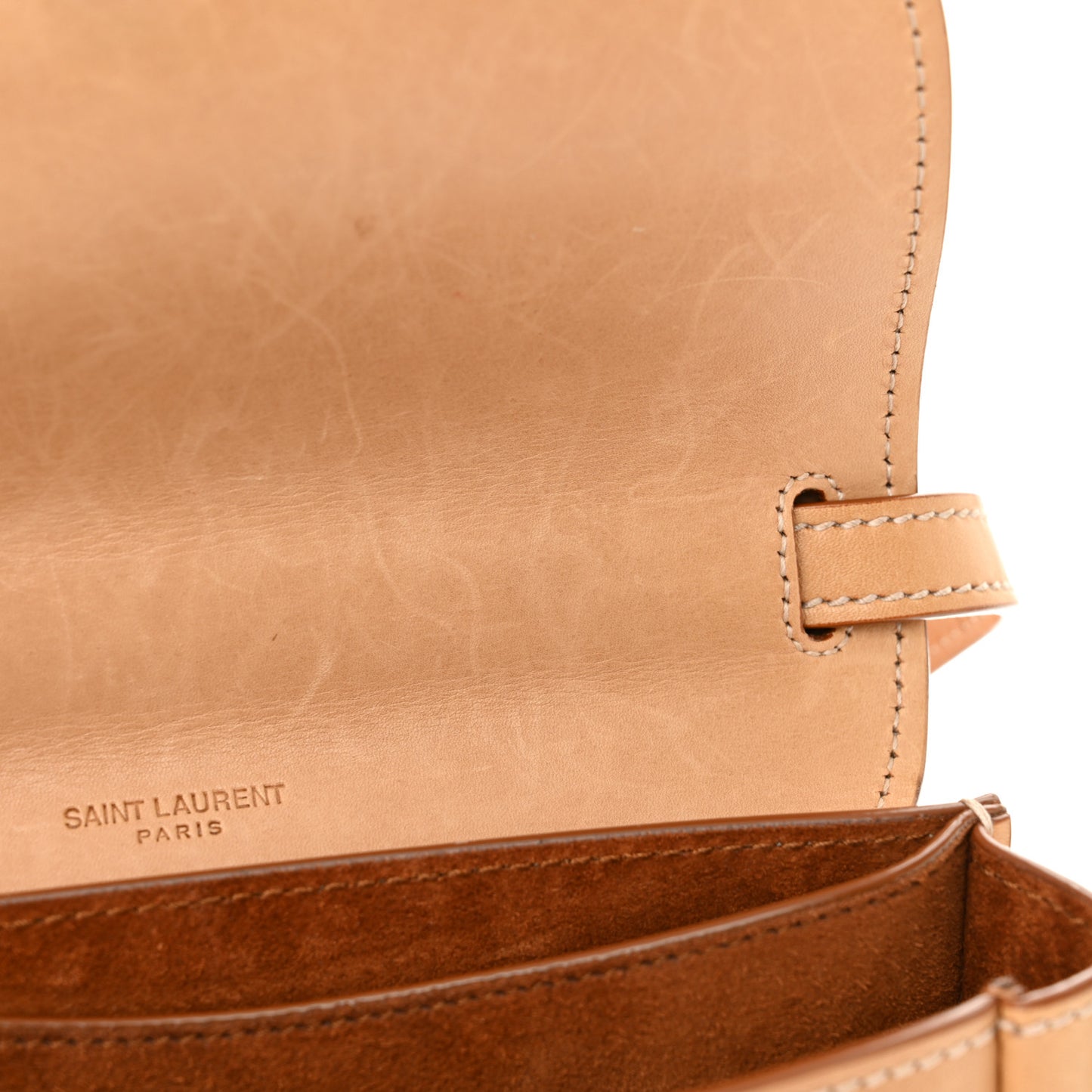 Smooth Vintage Calfskin Small Kaia Satchel Brown Gold