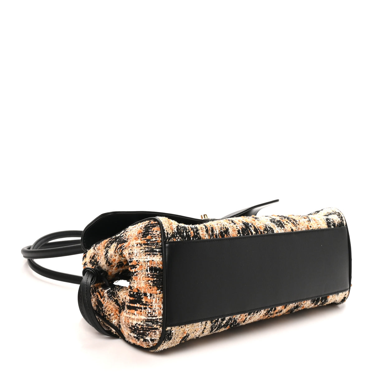 Chanel Calfskin Tweed Mixed Fibers Leopard Print Urban Essentials Small Shopping Bag Brown Black White 3 of 10