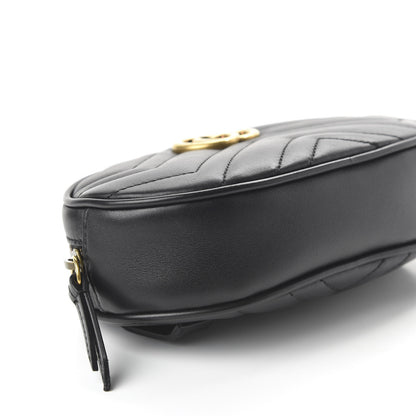 Gucci Calfskin Matelasse GG Marmont Belt Bag 95 38 Black 6 of 11