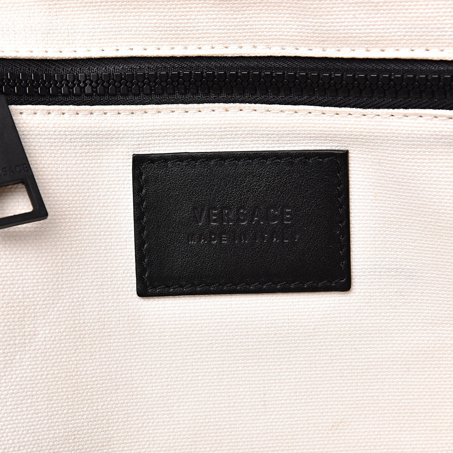 Versace Canvas Logo Tote Black White 5 of 17
