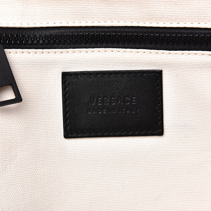 Versace Canvas Logo Tote Black White 5 of 17