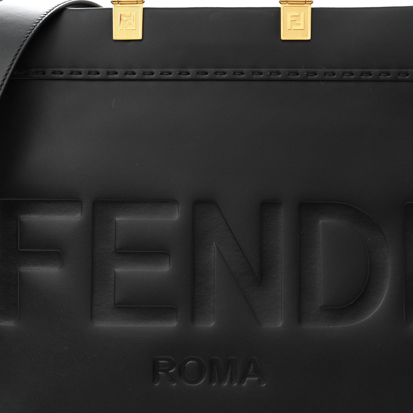 Vitello King Plexiglass Medium Fendi Sunshine Shopper Tote Black
