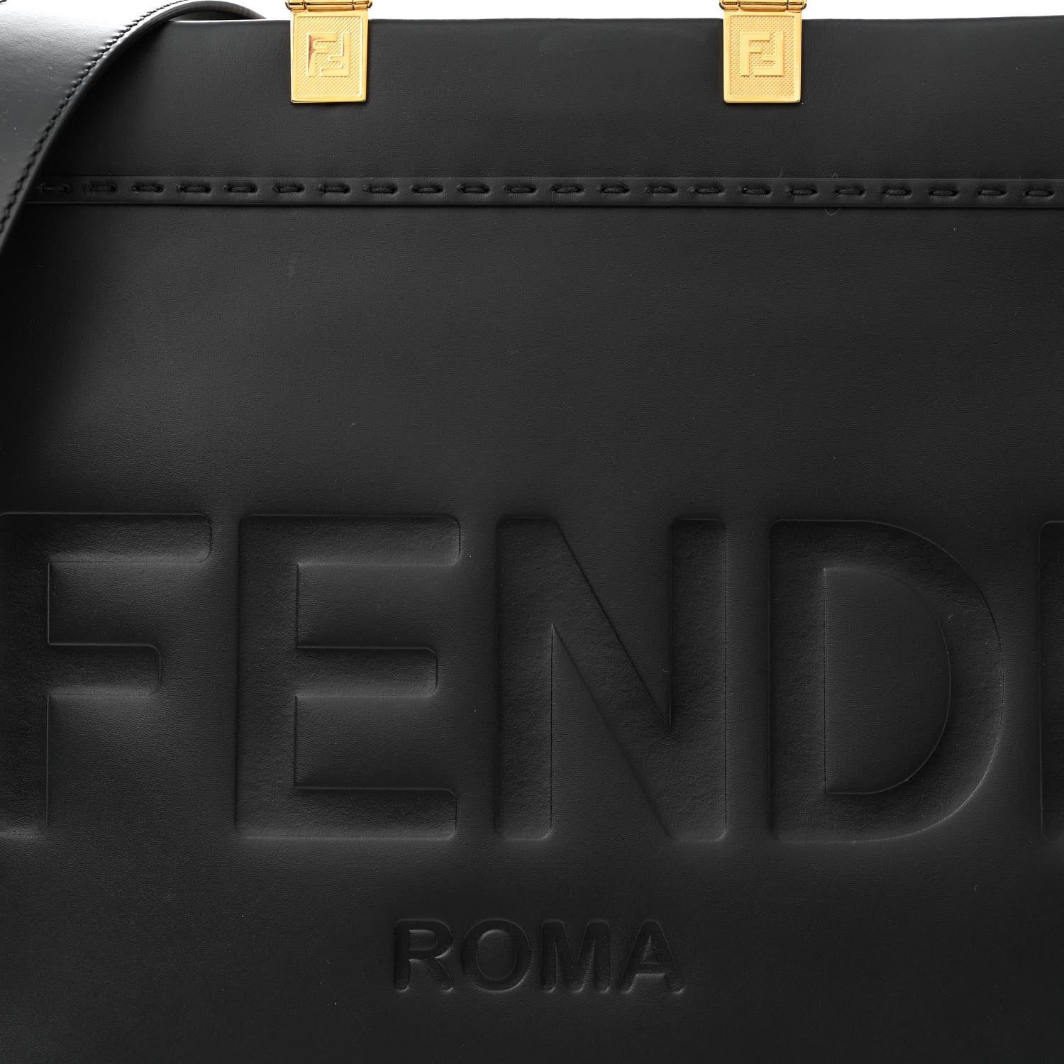 Fendi Vitello King Plexiglass Medium Fendi Sunshine Shopper Tote Black 8 of 11