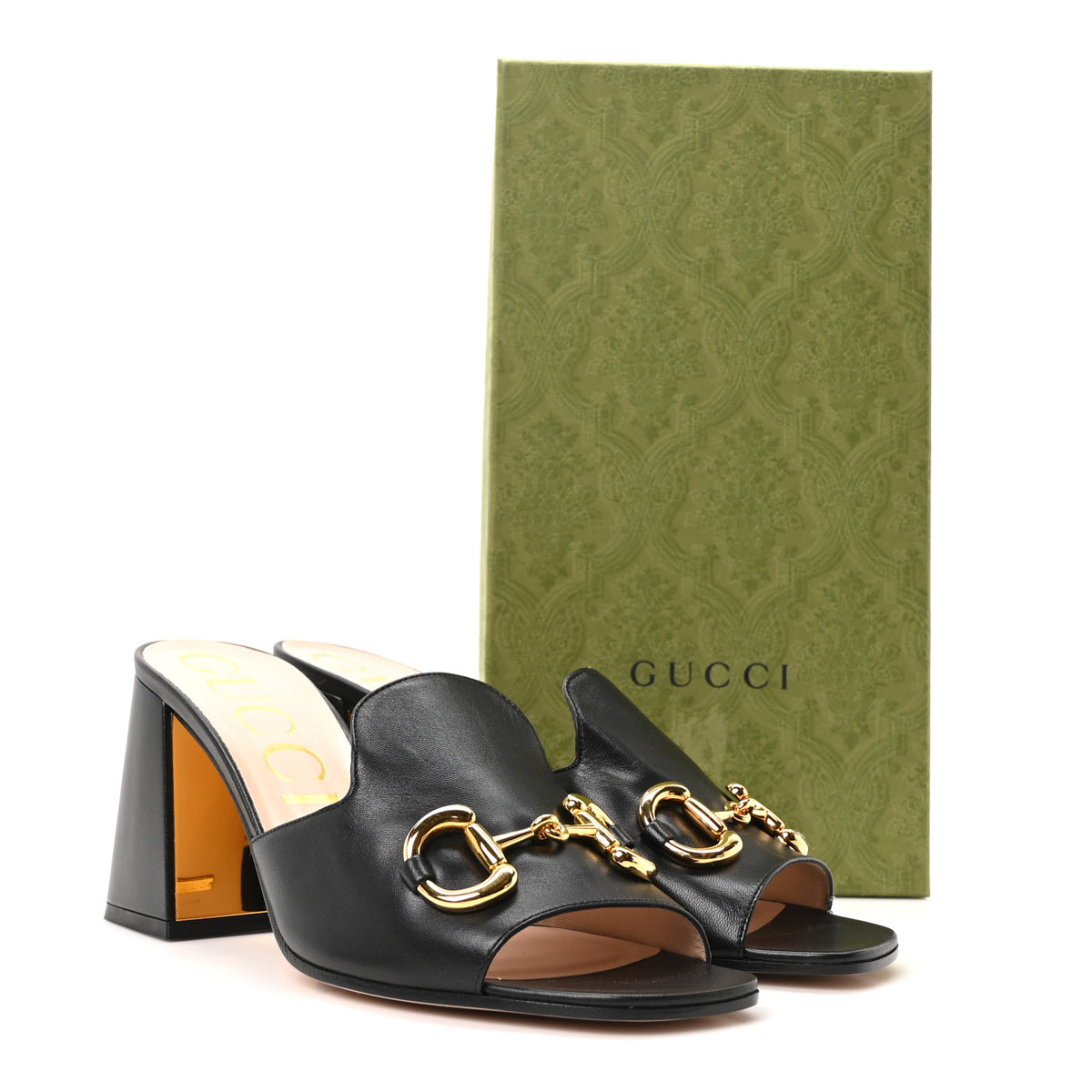 Nappa Horsebit 75mm Slide Sandals 41 Black