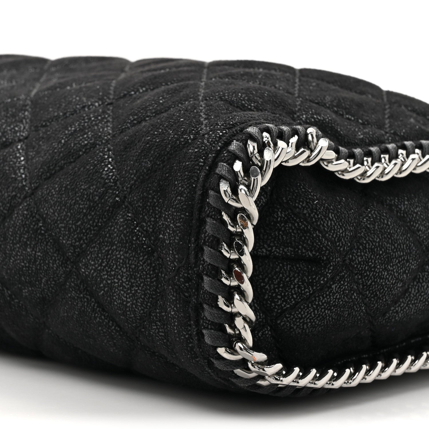 Stella McCartney Metallic Shaggy Deer Quilted Small Falabella Tote Black 9 of 9
