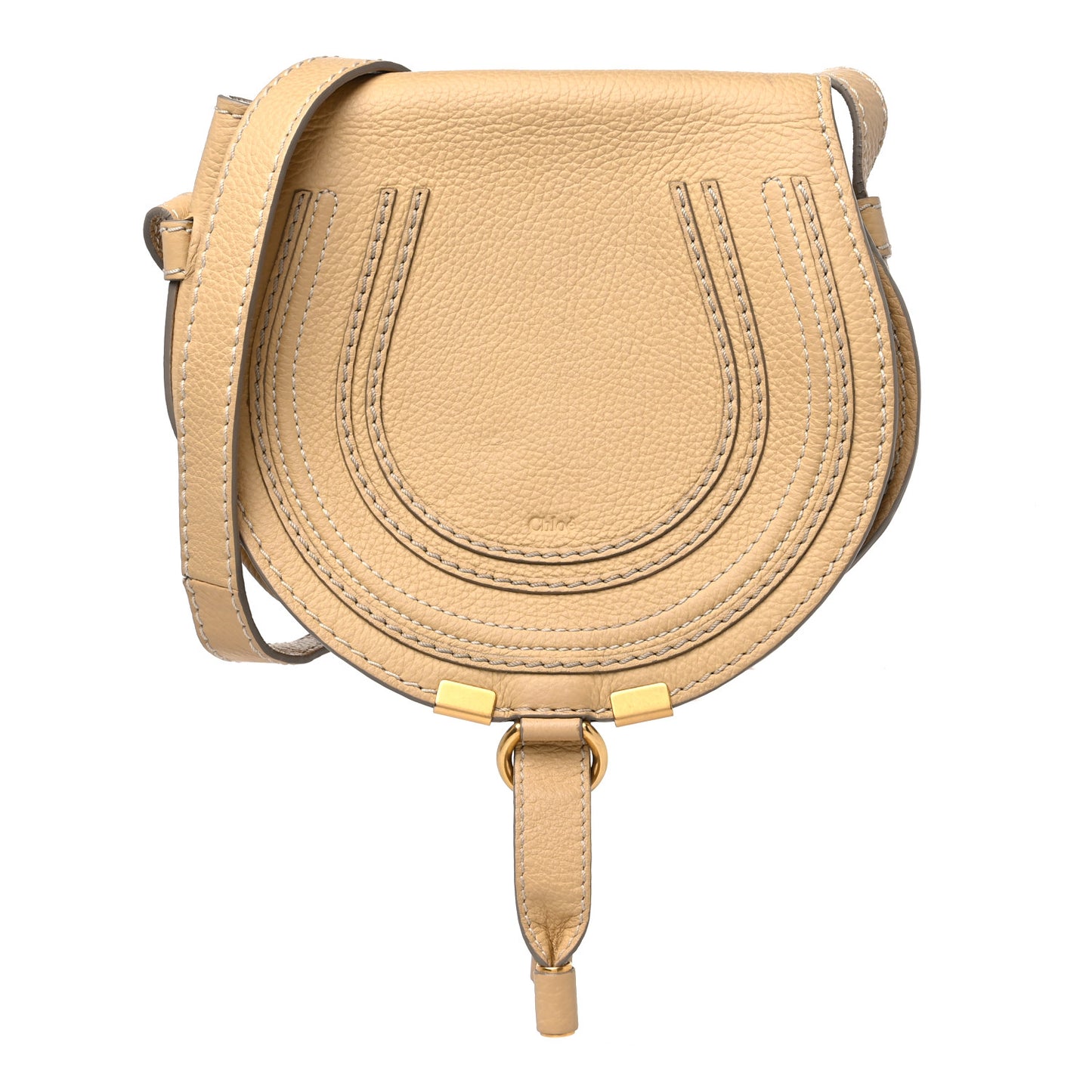 Calfskin Mini Marcie Round Crossbody Bag Sunlight