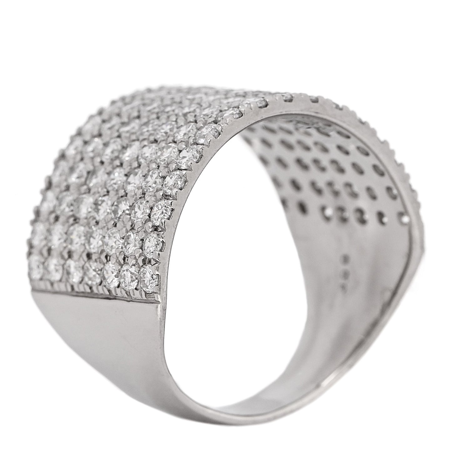 Platinum Diamond 3.00ctw Seven Row Half Eternity Band Ring 61 9.75