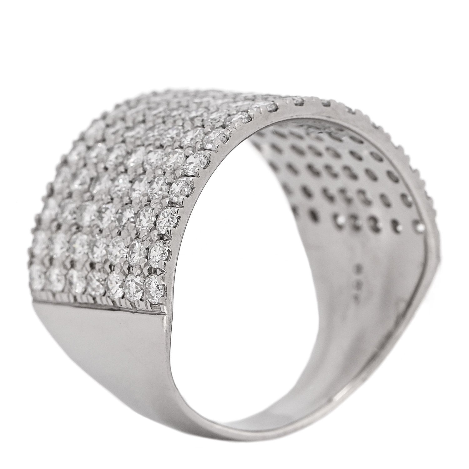 Parker & West by FASHIONPHILE Platinum Diamond 3.00ctw Seven Row Half Eternity Band Ring 61 9.75 6 of 10