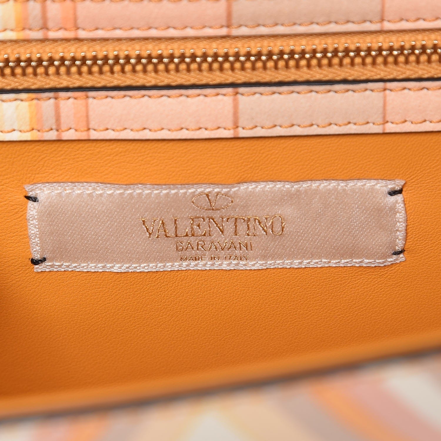 Valentino Garavani Vitello Native Couture 1975 Medium Glam Lock Rockstud Flap Mandarin Sorbet 7 of 8