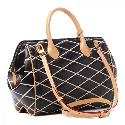 Louis Vuitton Lambskin Malletage Doc PM Black Natural 2 of 8