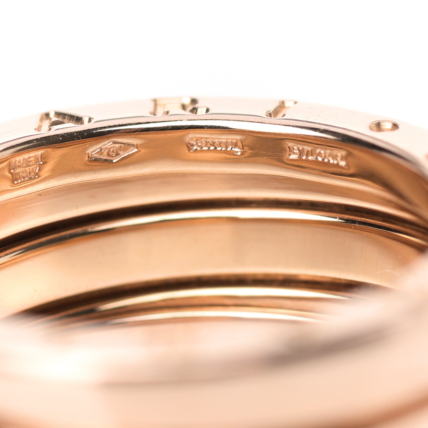 Bulgari 18K Rose Gold B.Zero1 Three-Band Ring 55 7.25 6 of 6