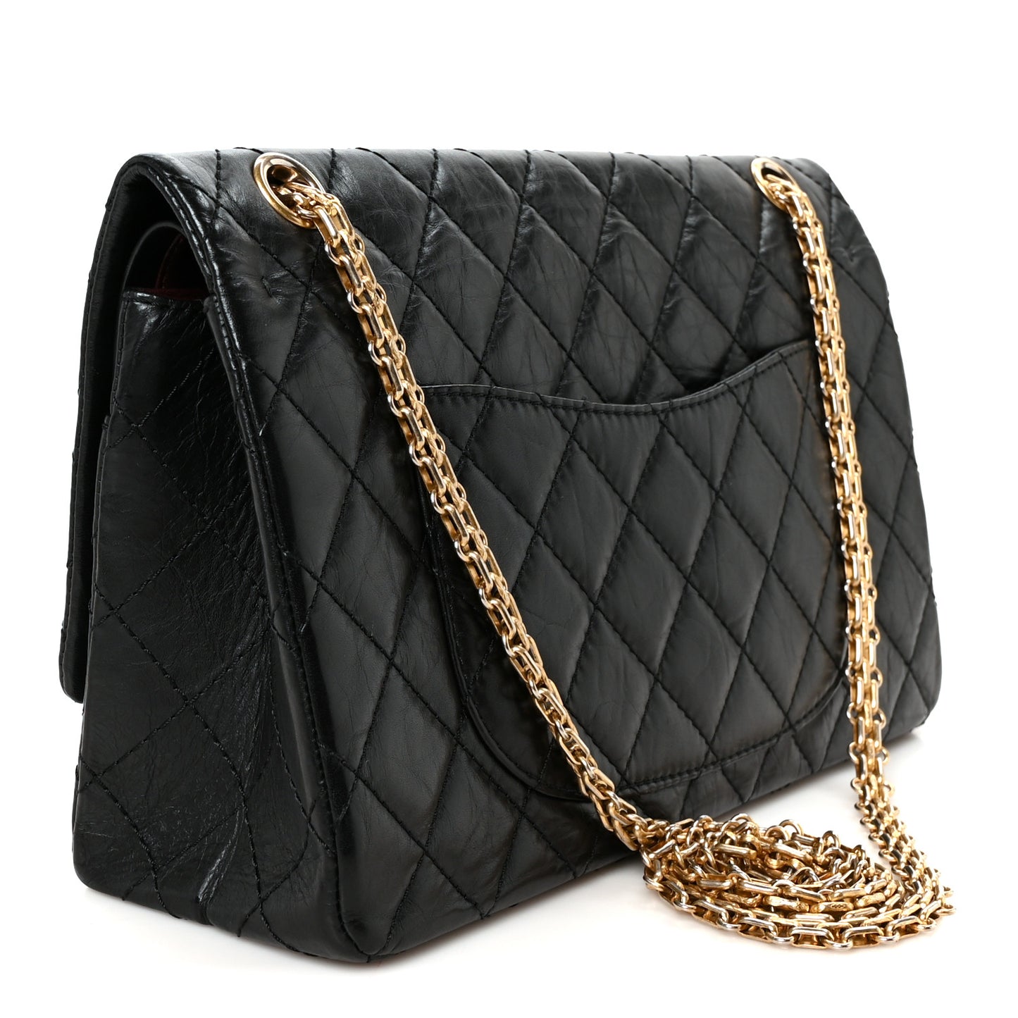 Aged Calfskin Quilted 2.55 Reissue 226 Flap Black