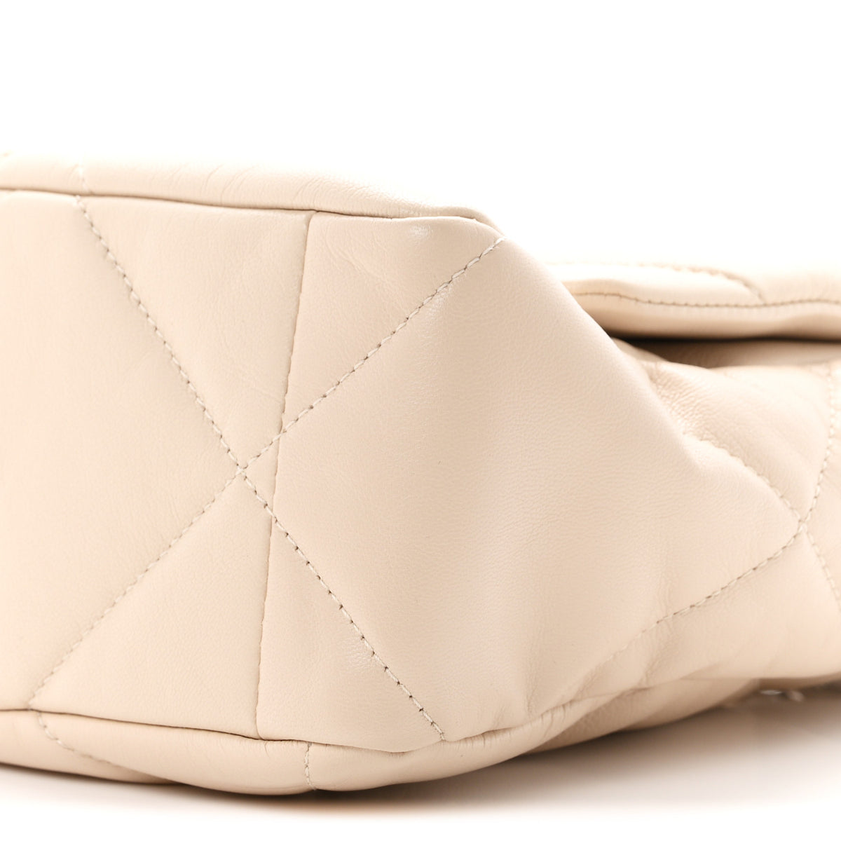 Chanel Goatskin Quilted Large Chanel 19 Flap Beige 10 of 11