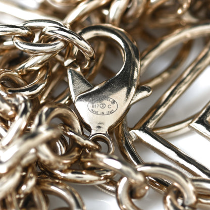 Chanel Metal Hoop Cuba Logo Necklace Gold 4 of 5