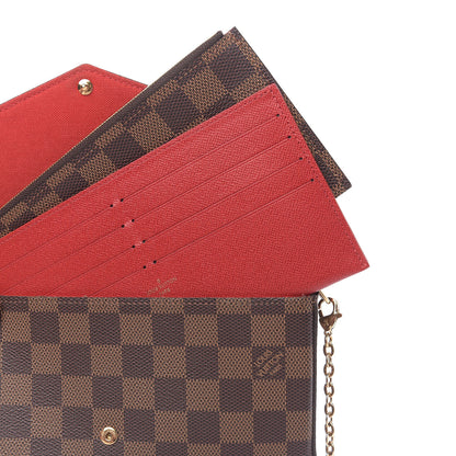 Louis Vuitton Damier Ebene Pochette Felicie Chain Wallet 6 of 11