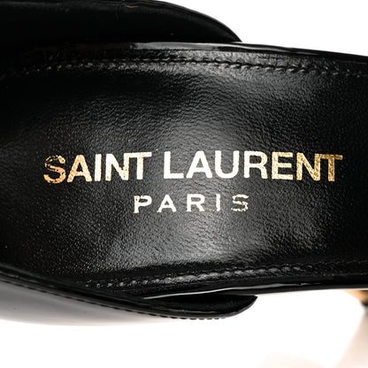 Saint Laurent Patent Calfskin Opyum 110 Sandals 38.5 Black Gold 8 of 17