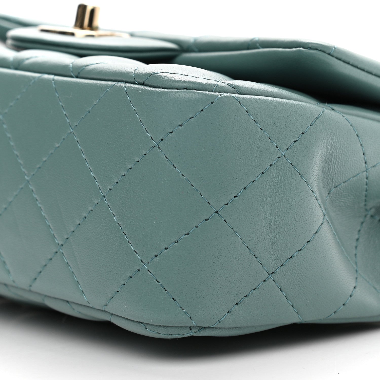 Chanel Lambskin Quilted Mini Rectangular Flap Green 8 of 8