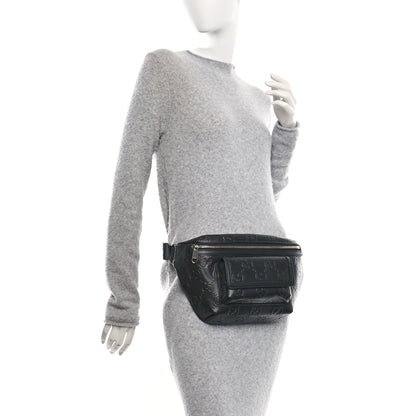 Gucci Calfskin GG Tennis Embossed Pocket Belt Bag Black 2 of 10