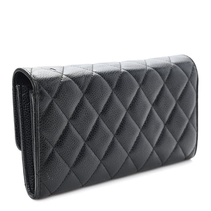 Chanel Caviar Quilted Large Gusset Flap Wallet Black 3 of 8