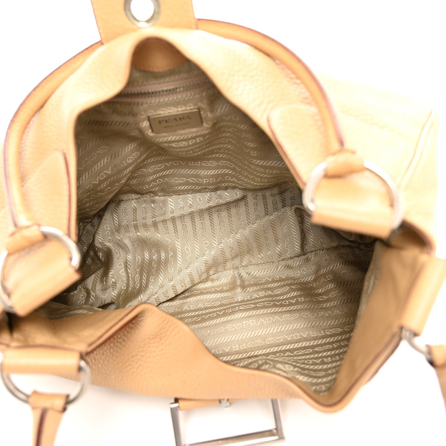 Vitello Daino Moon Shoulder Bag  Sabbia