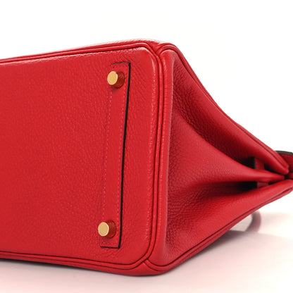 Hermes Taurillon Clemence Birkin 30 Rouge Casaque 10 of 10