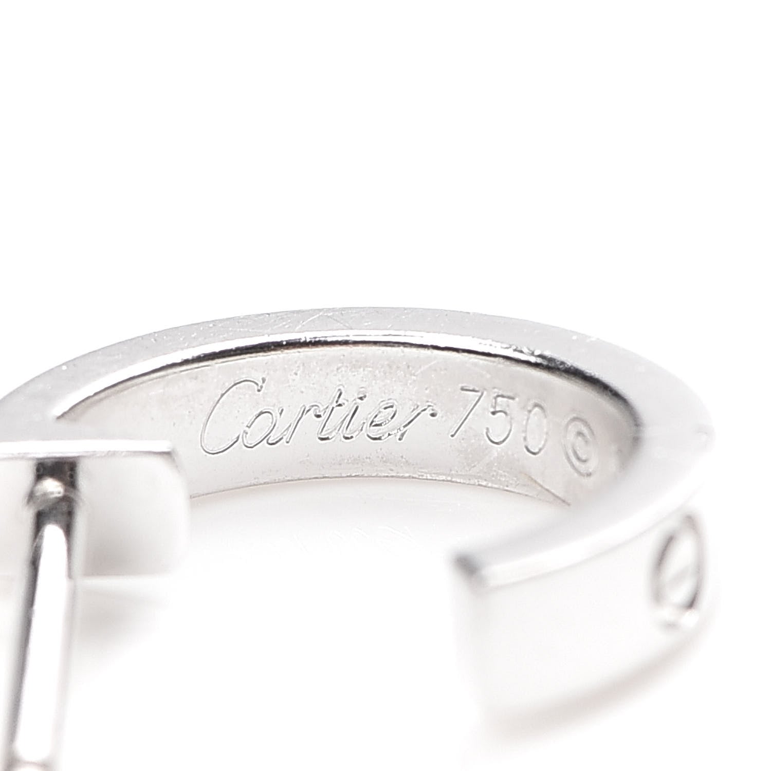 Cartier 18K White Gold Small LOVE Hoop Earrings 4 of 8