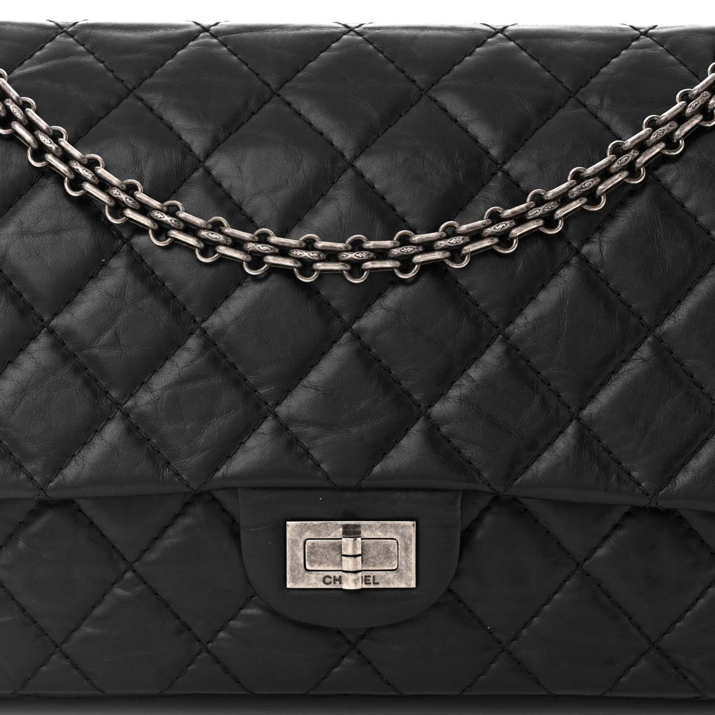 Aged Calfskin Quilted 2.55 Reissue 226 Black