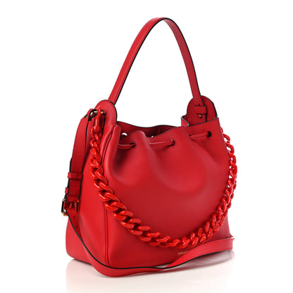 Versace Grained Calfskin La Medusa Bucket Bag Red 3 of 10