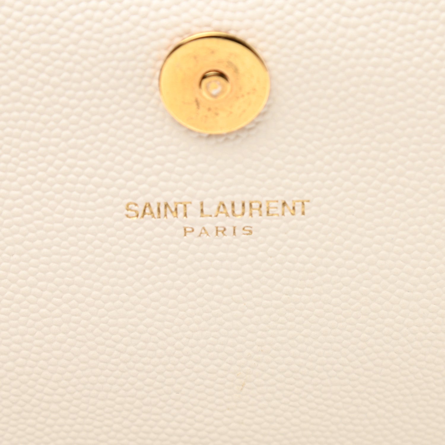 Saint Laurent Grain De Poudre Classic Monogram Cassandre Clutch Dove White 6 of 10
