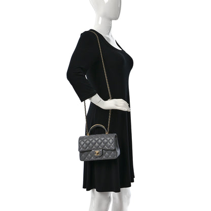 Chanel Lambskin Metal Quilted Mini Top Handle Rectangular Flap Grey 2 of 9