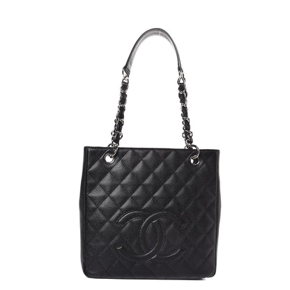 Chanel Caviar Quilted Petit Shopping Tote PST Black 1 of 7