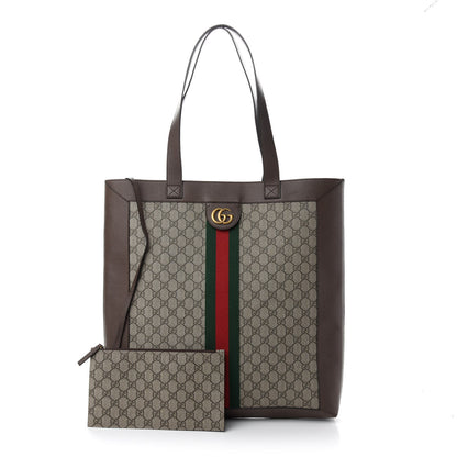 Gucci GG Supreme Monogram Web Large Ophidia Vertical Shopping Tote Brown 1 of 10