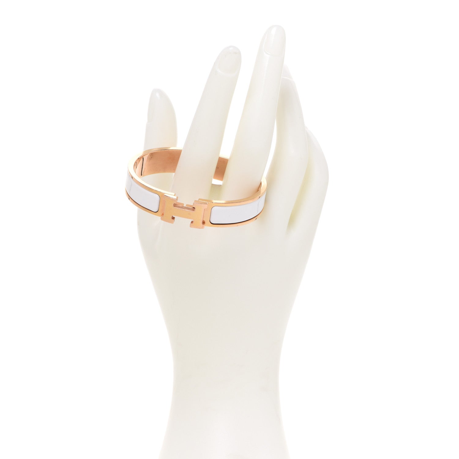 Hermes Enamel Narrow Clic Clac H Bracelet PM White 2 of 5