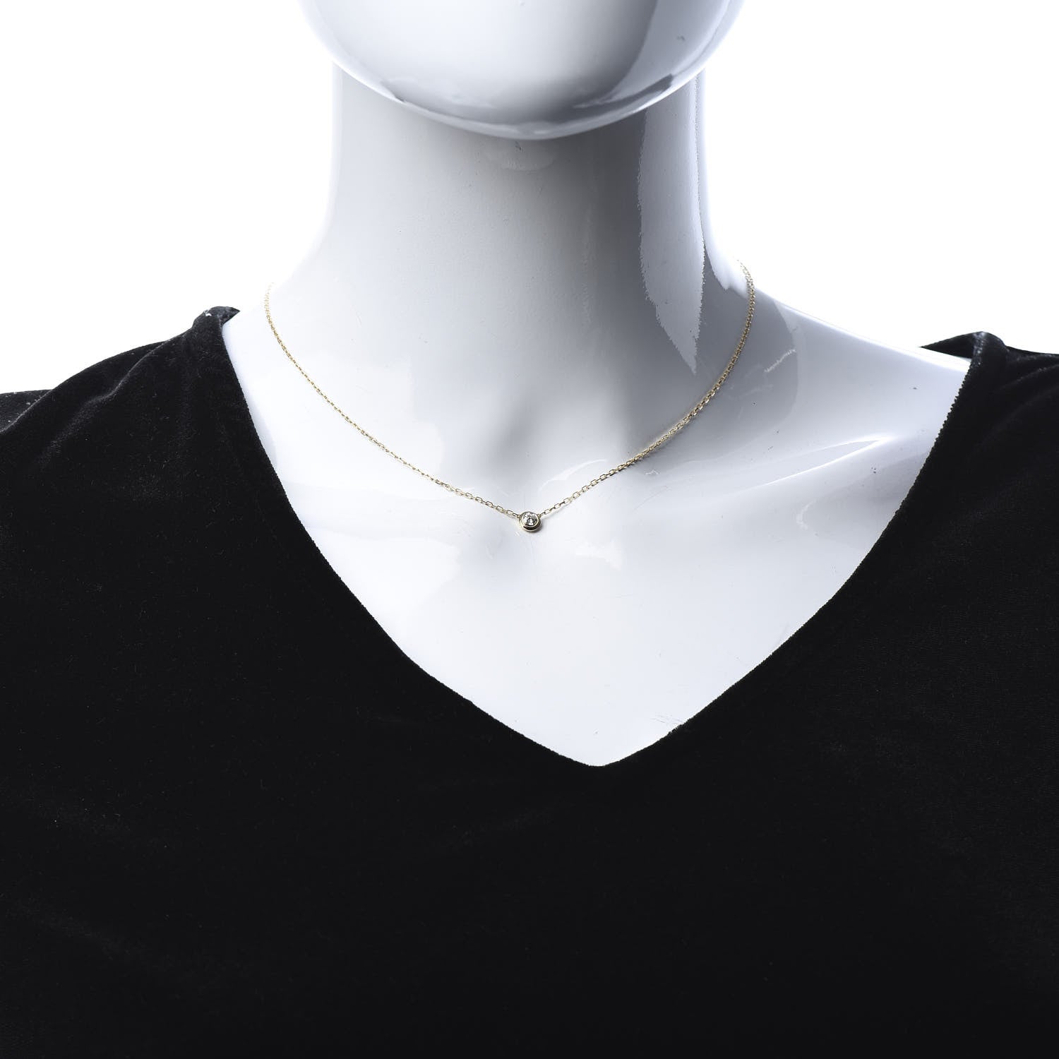 Cartier 18K Yellow Gold Diamond LM D'Amour Pendant Necklace 2 of 6