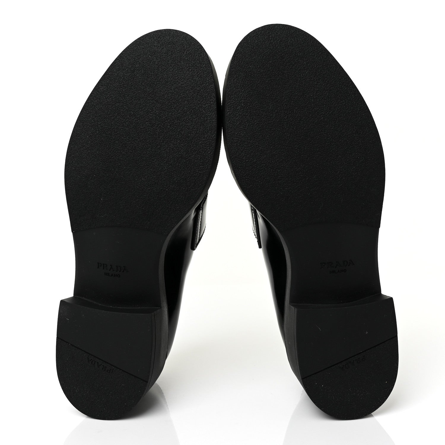 Prada Spazzolato Metal Triangle Logo 50mm Loafers 39 Black 5 of 8