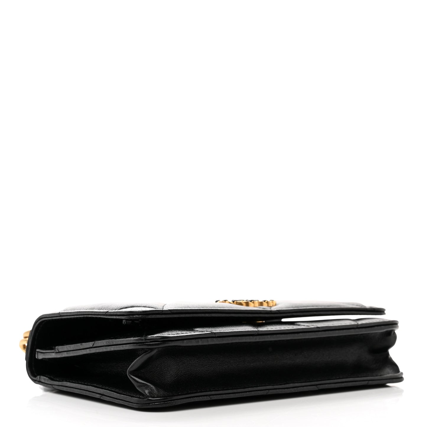 Lambskin Quilted Chanel 19 Wallet On Chain WOC Black