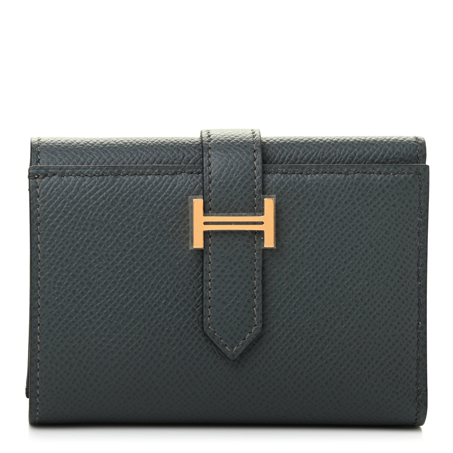 Hermes Epsom Tri-Fold Compact Bearn Wallet Bleu Orage 1 of 7