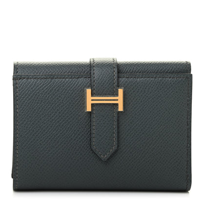 Hermes Epsom Tri-Fold Compact Bearn Wallet Bleu Orage 1 of 7