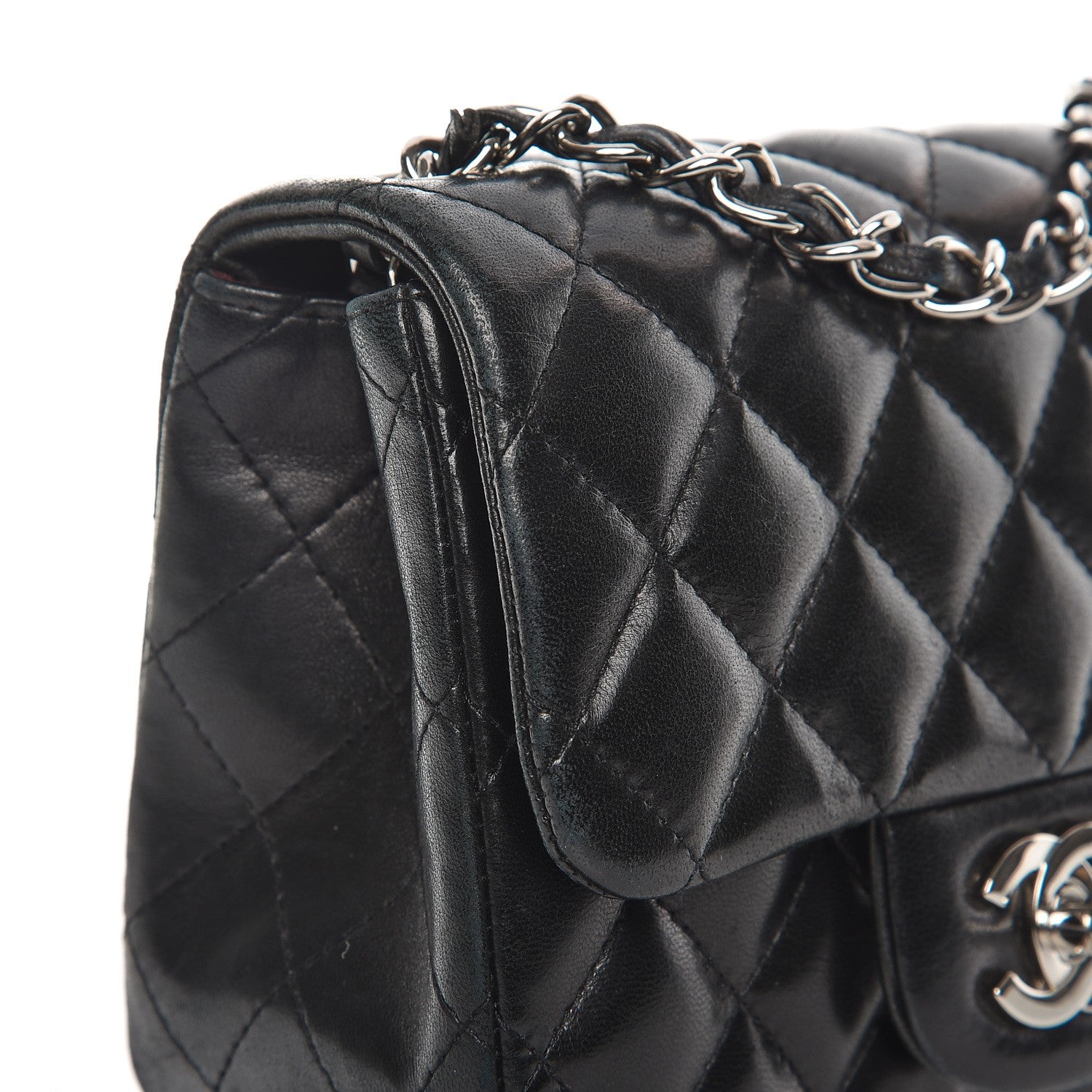 Chanel Lambskin Quilted Mini Square Flap Black 9 of 9